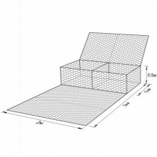 Габион ГСИ-КА-3,0х2,0х0,5-С80-2,7-Ц